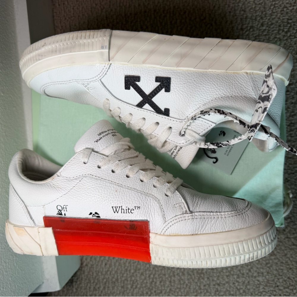 Off White Vulcanized Eco Canvas Sneakers - Picture 8 of 11